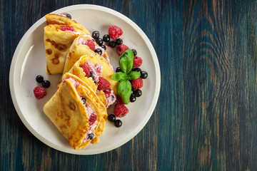 Delicious tasty homemade traditional crepes