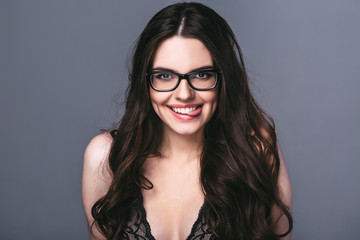 Fototapeta premium Beautiful funny woman portrait.