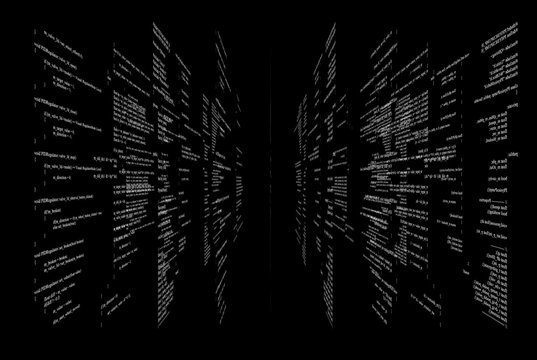 Software source code. Layers of program code