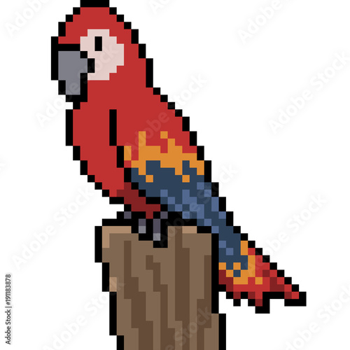 "vector pixel art parrot" Stock image and royalty-free vector files on