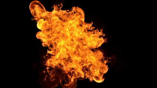 Raging Fireball 1000fps Super Slowdown Rotation 3D Animation with Matte