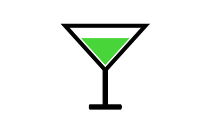 Alcoholic cocktail drink icon green