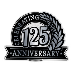 125 years anniversary logo template. Vector and illustration. 

