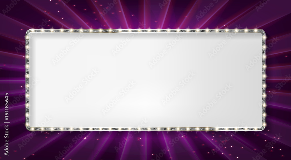 Poster silver frame cinema on a dark background.