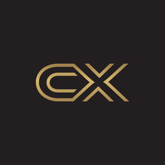 initial letter logo line unique modern, gold color