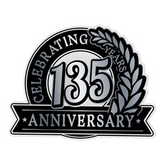 135 years anniversary logo template. Vector and illustration. 

