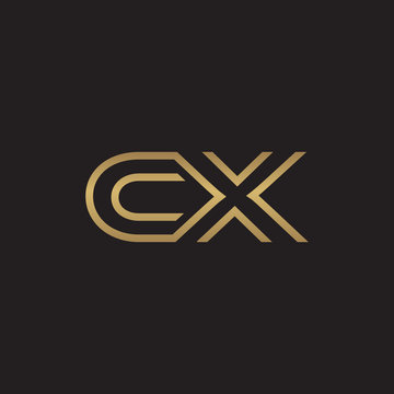 initial letter logo line unique modern, gold color