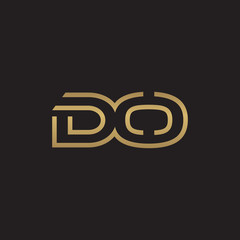 initial letter logo line unique modern, gold color