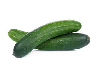 long cucumber isolated on white