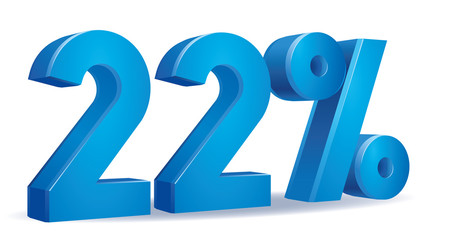 illustration Vector of 22 percent blue color in white background