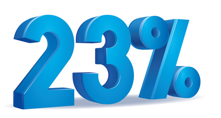 illustration Vector of 23 percent blue color in white background