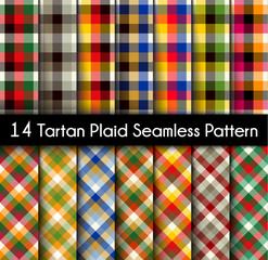 Set Tartan Seamless Pattern.