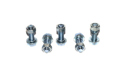 bolts and nuts isolated on white background