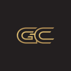 initial letter logo line unique modern, gold color