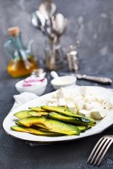 avocado with feta