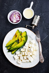 avocado with feta