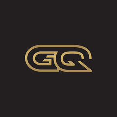 initial letter logo line unique modern, gold color