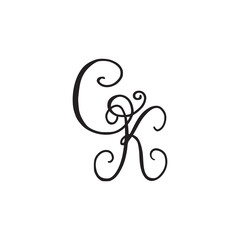 Handwritten monogram GK icon