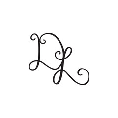 Handwritten monogram DL icon
