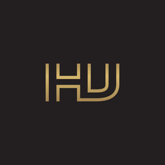 Obraz premium initial letter logo line unique modern, gold color