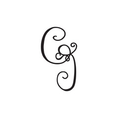Handwritten monogram GJ icon
