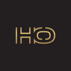 initial letter logo line unique modern, gold color