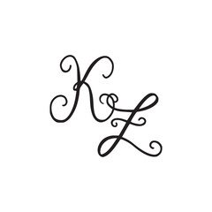 Handwritten monogram KZ icon