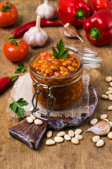 Canned beans with vegetables