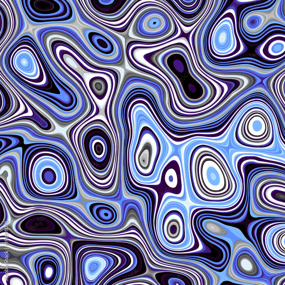 Poster Abstract vector background. Curved psychedelic irregular lines. Pattern based on fractal image.