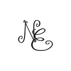 Handwritten monogram NE icon