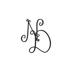 Handwritten monogram ND icon