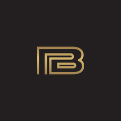 initial letter logo line unique modern, gold color