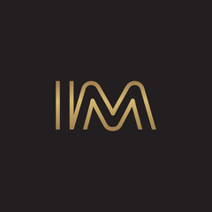 initial letter logo line unique modern, gold color