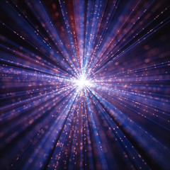 Universe Expansion. 3D illustration. The Big Bang image concept. Explosion and origin of universe. Abstract background.