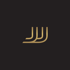 initial letter logo line unique modern, gold color