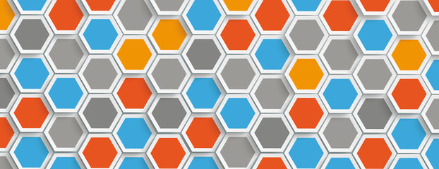 Obraz na płótnie Canvas Colored Hexagon Structure Background Header