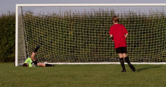 Scoring a goal during penalty kick. Shot on RED Epic.