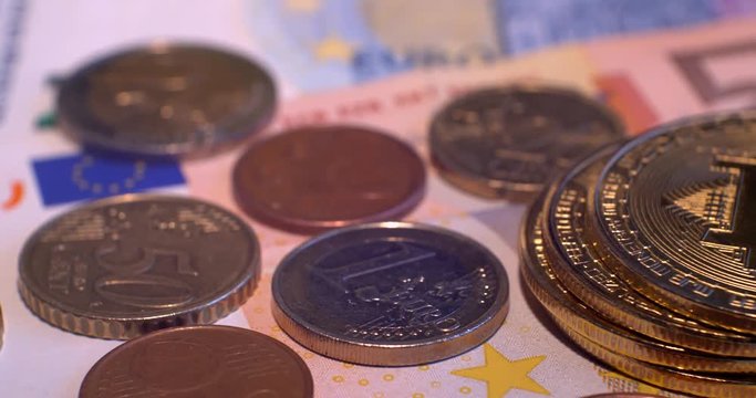 stack of cryptocurrencies , bitcoin 4K