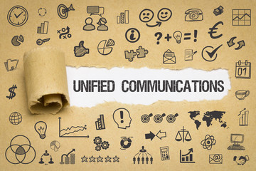 Unified Communications / Papier mit Symbole