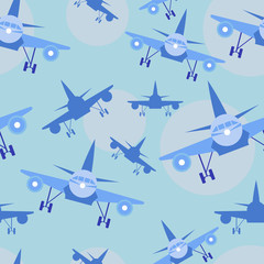 Kids seamless pattern with airplanes - Baby pattern
