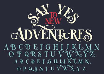 Vintage serif lettering font