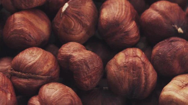 organic hazelnuts loopable rotation video