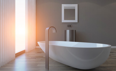 Fototapeta na wymiar Abstract toilet and bathroom interior for background. 3D rendering. .Sunset