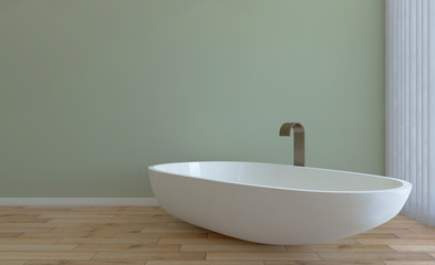 Obraz na płótnie Canvas Clean and fresh bathroom with natural light. 3D rendering.