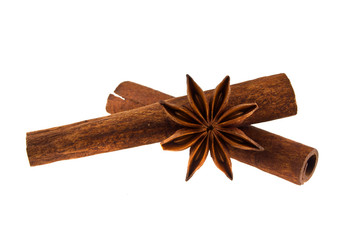 cinnamon isolated on white background