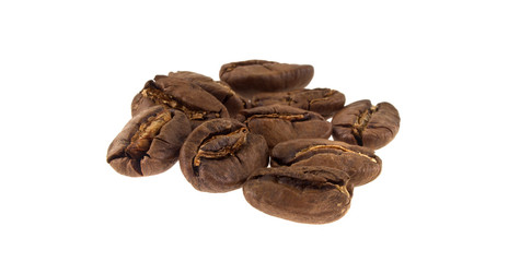 coffee grains isolated on white background