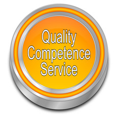 Quality Competence Service Button - 3D illustration