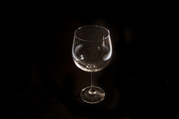 glass isolated on a black background