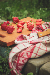 Strawberry red and ripe - a new crop of ripe berries