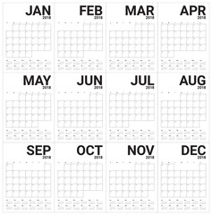 Year 2018 planner calendar vector illustration